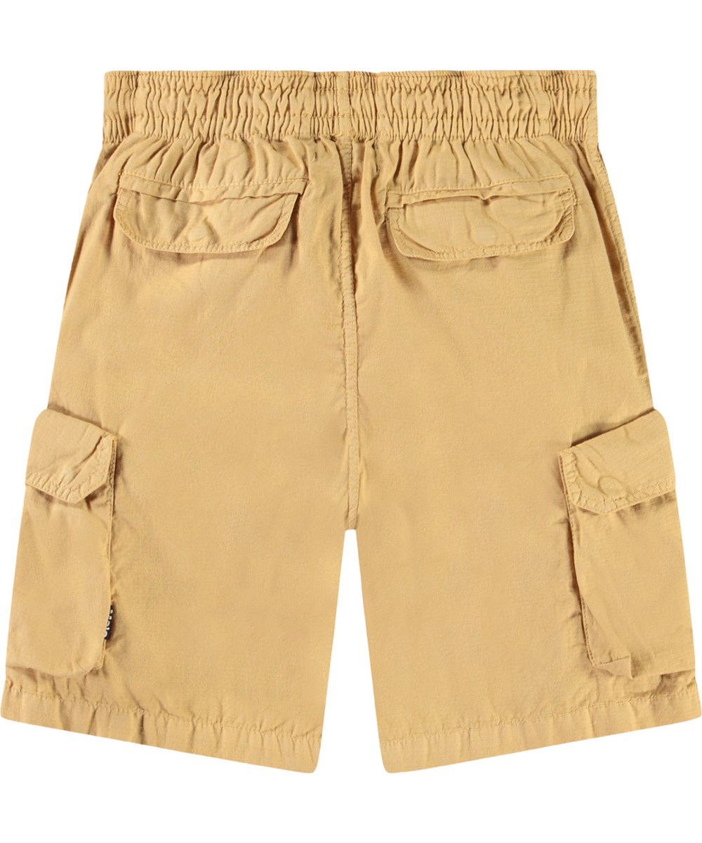 Argod - Suede - Brown cargo shorts in organic cotton for children.