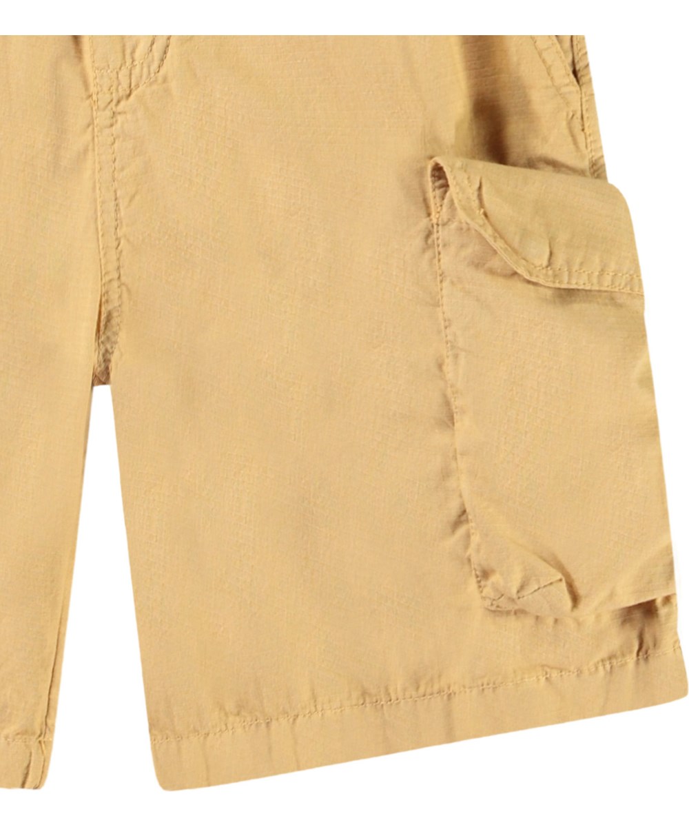 Argod - Suede - Brown cargo shorts in organic cotton for children.