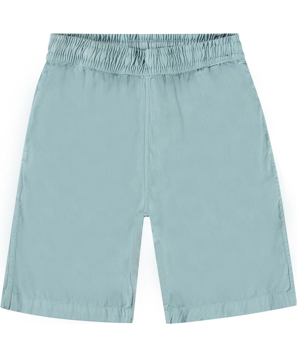 Arrow - Misty Blue - Light blue shorts in organic cotton for children.