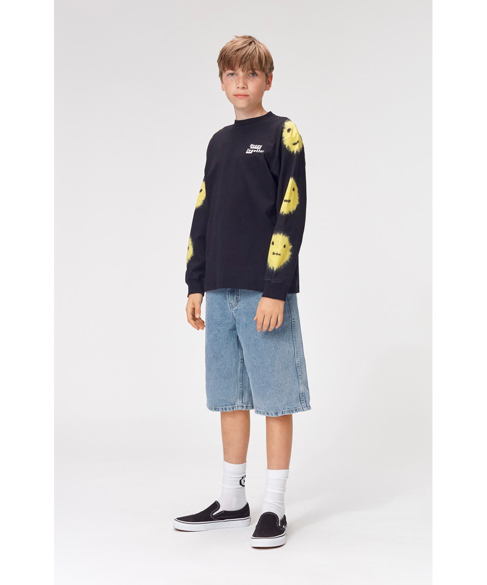 Art - Light Stone Denim - Knee length, light wash denim shorts