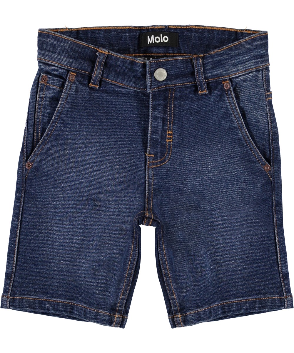 Asser - Rinse Wash - Dark blue denim shorts