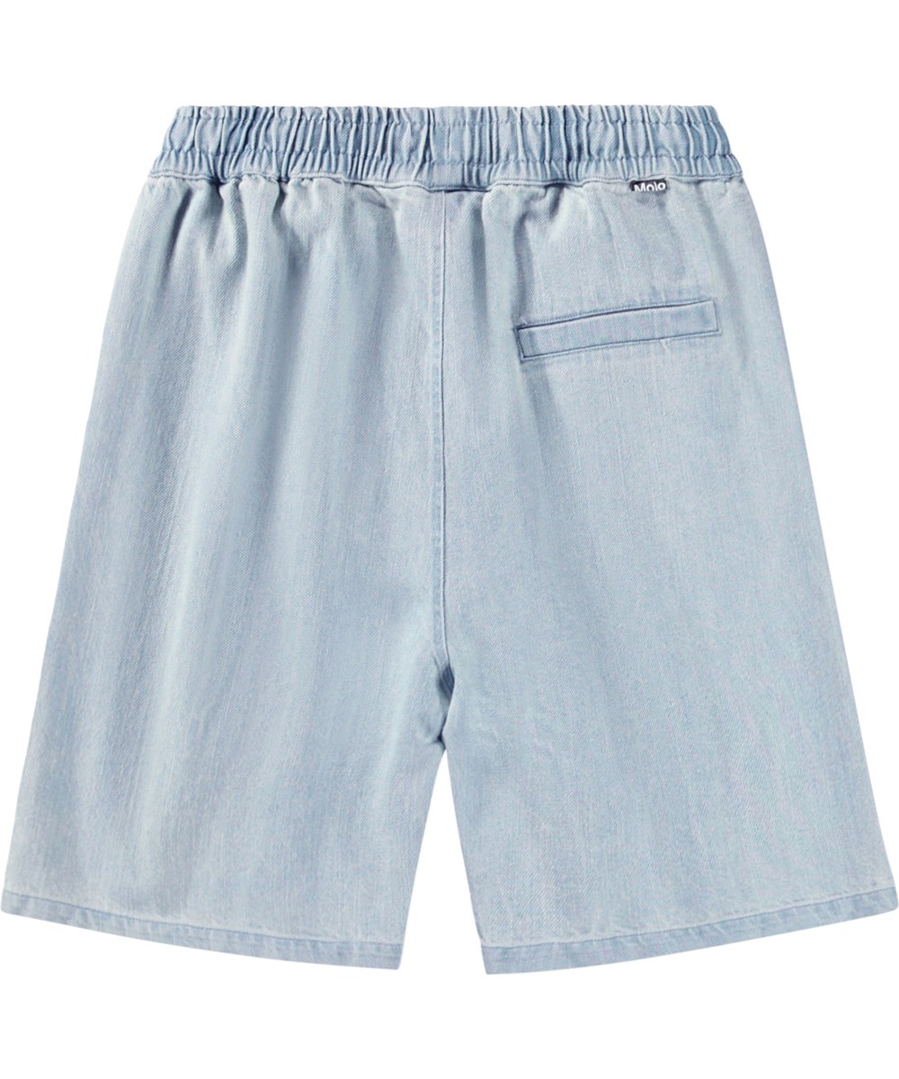 Avart - Misty Denim - Light blue, knee-length denim shorts for children made of organic cotton 