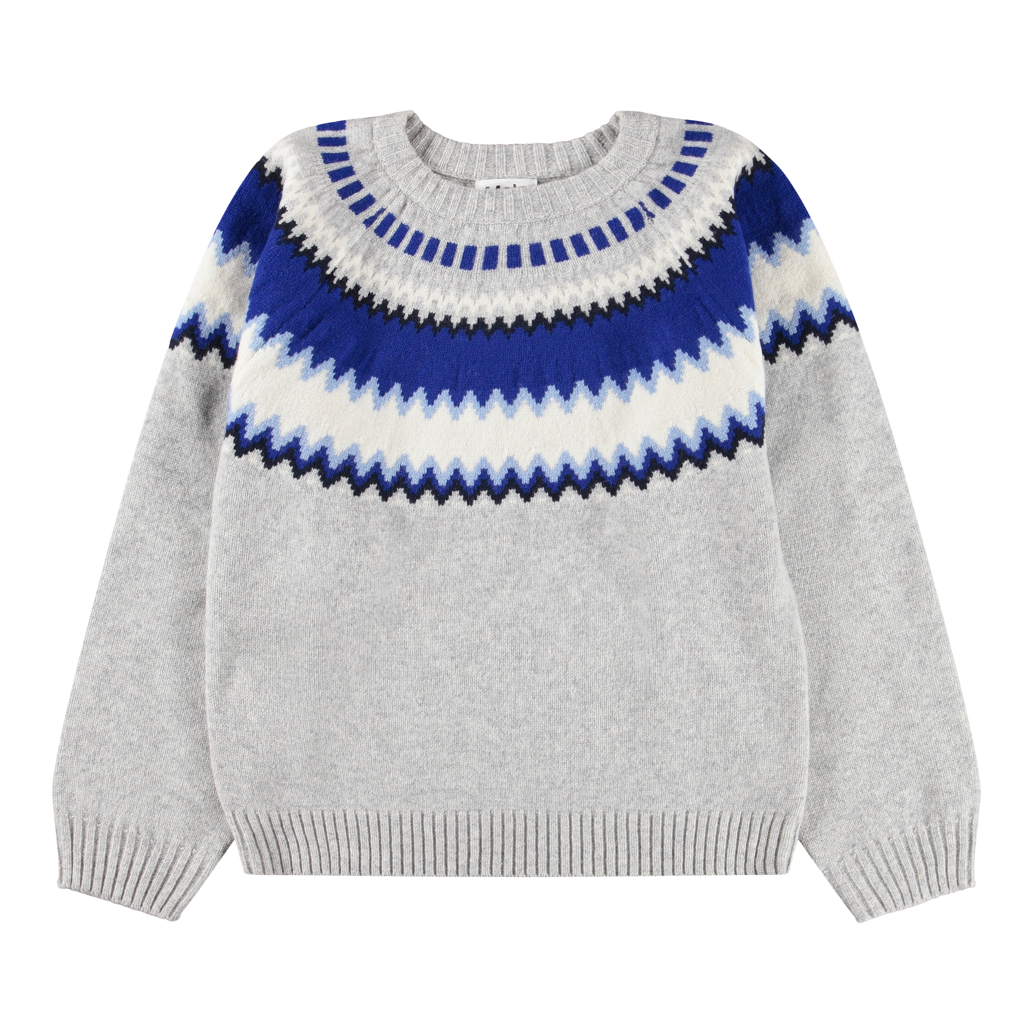 Baes wool - Nordic Blues - Light grey knitted sweater for