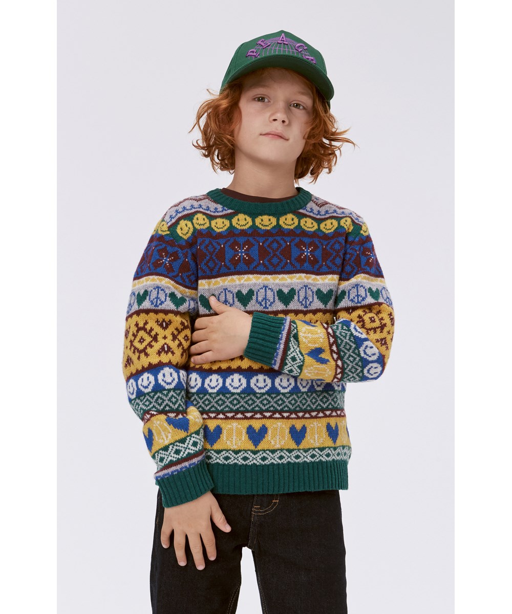 Barri - Traditional - Multi-coloured knit jumper in nordic style 