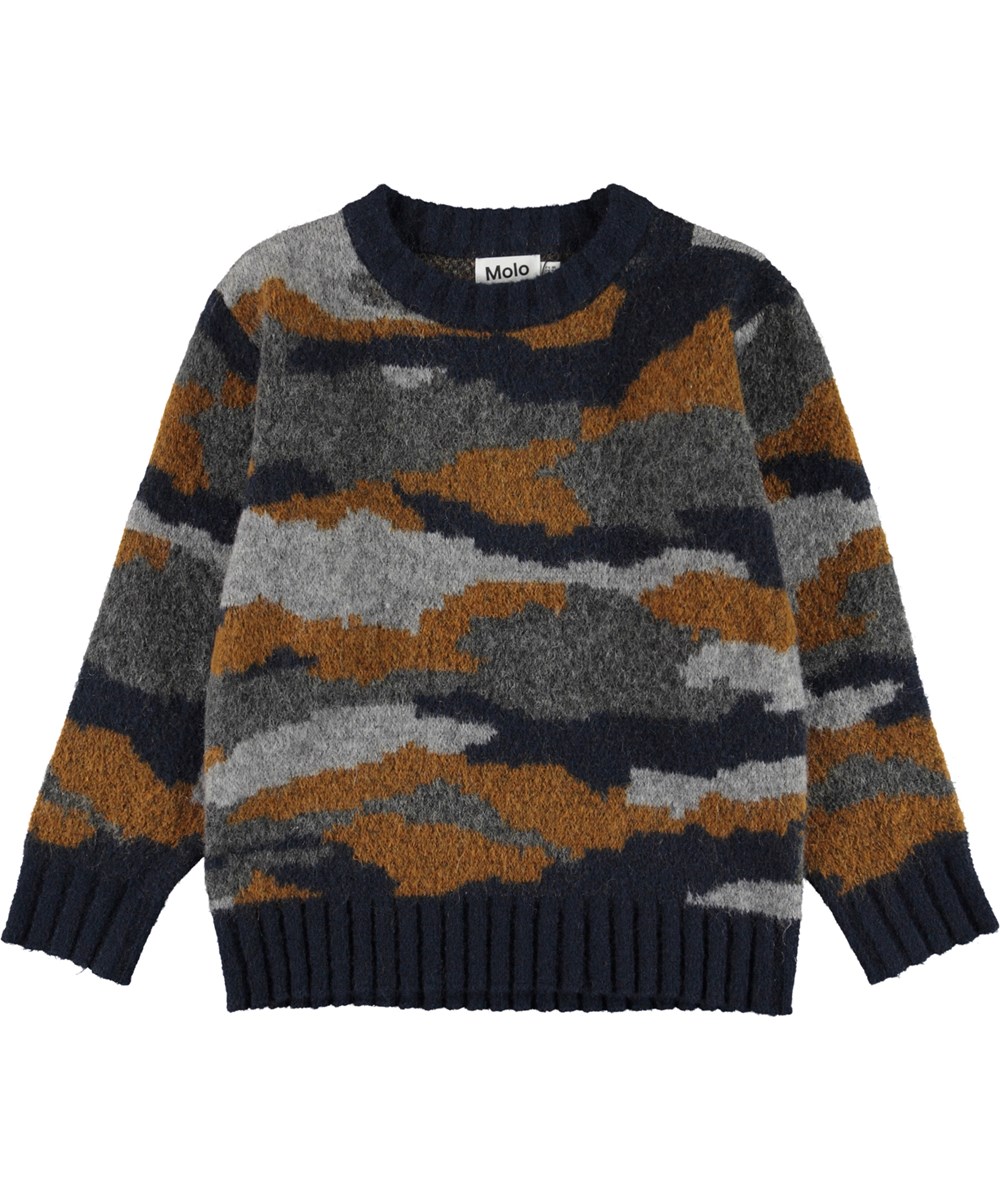 Bello - Camo Knit - Camouflage knit top