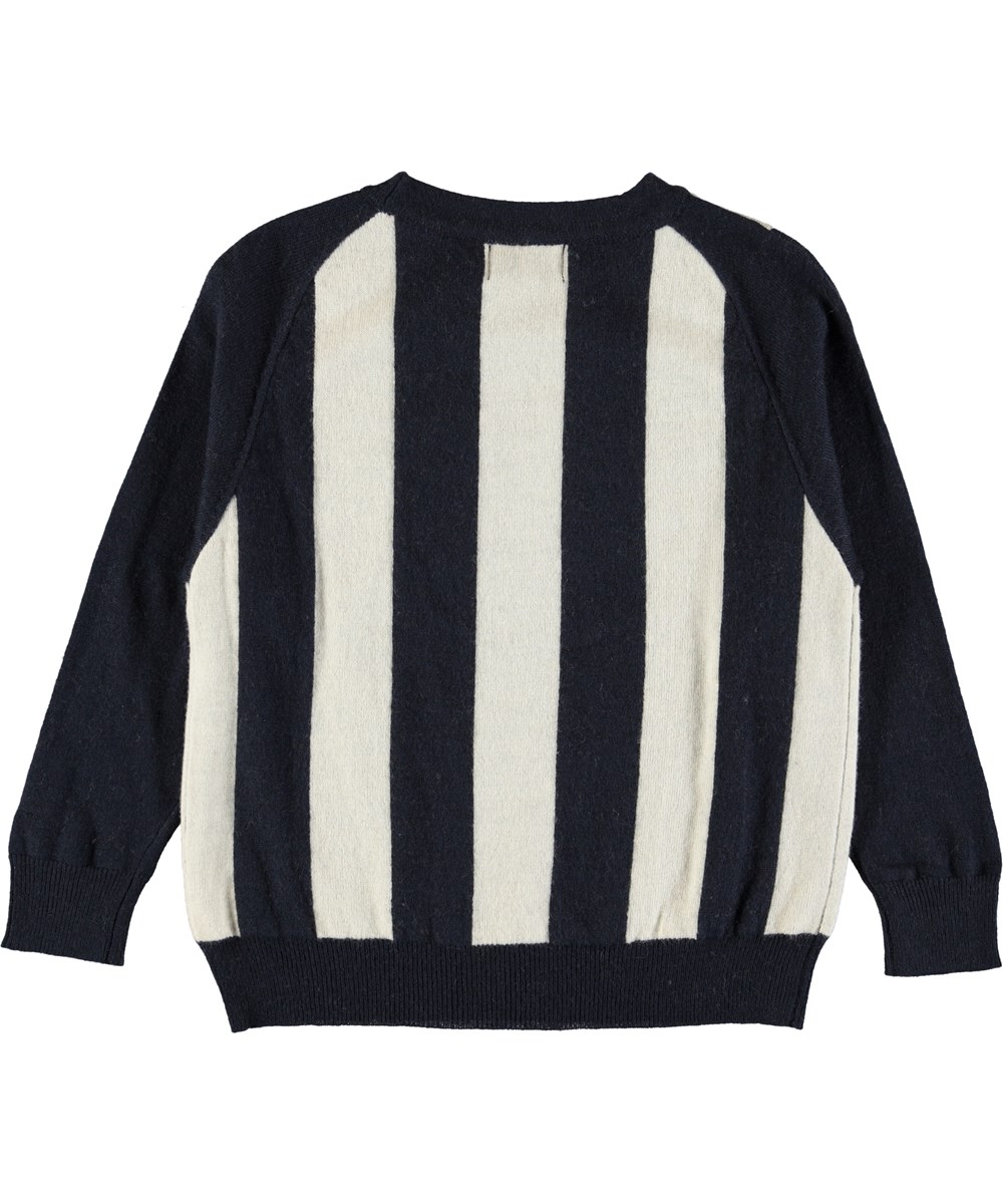 Bendix - Stripe United - Block striped knit in black and white with graphic text 