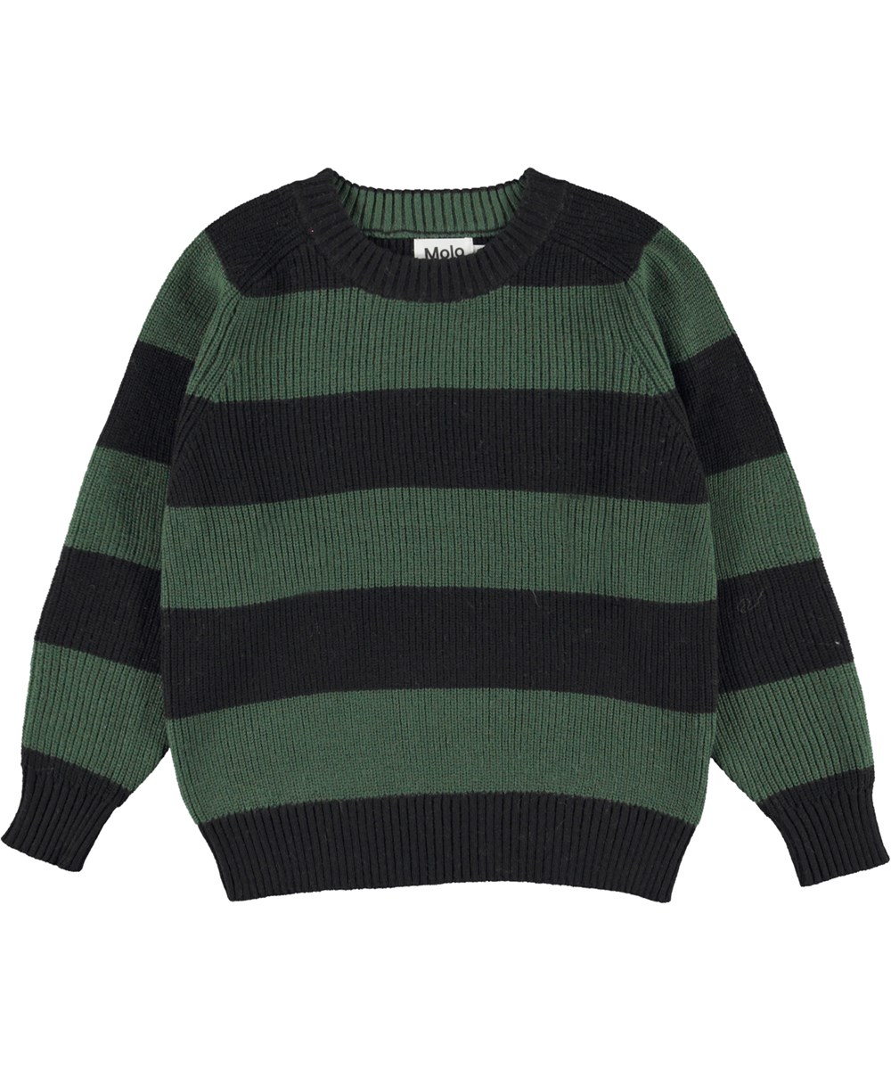 Bosse - Eden Stripe - Green and blue striped cotton knit