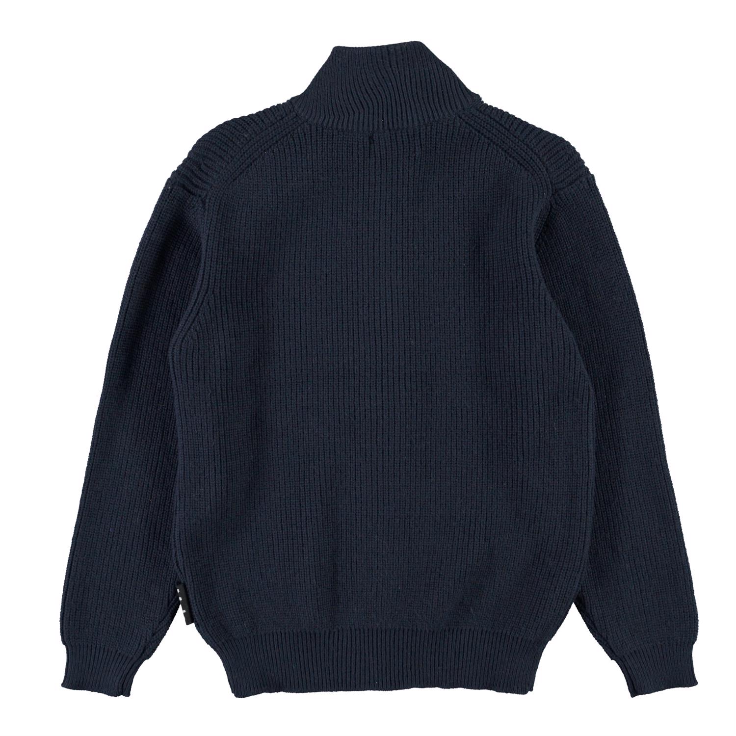Boyd Dark Navy Blue knit top with zipper Molo