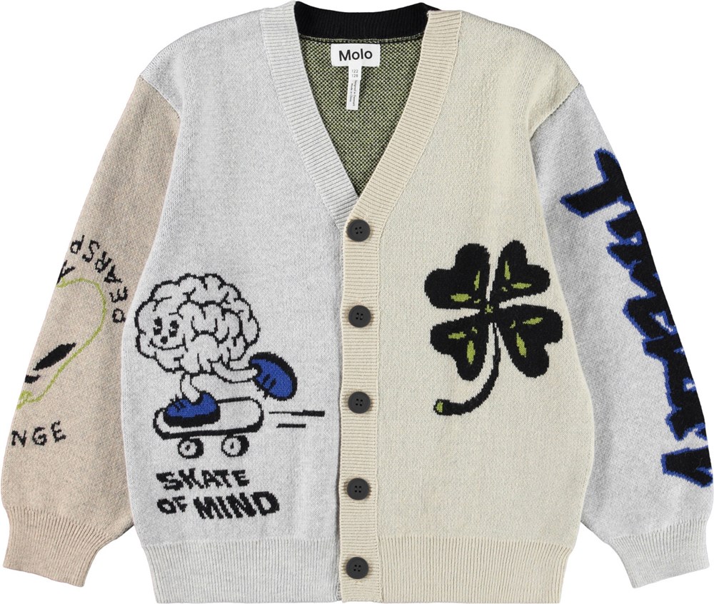 Burt You Matter! Multicoloured knitted cardigan for children