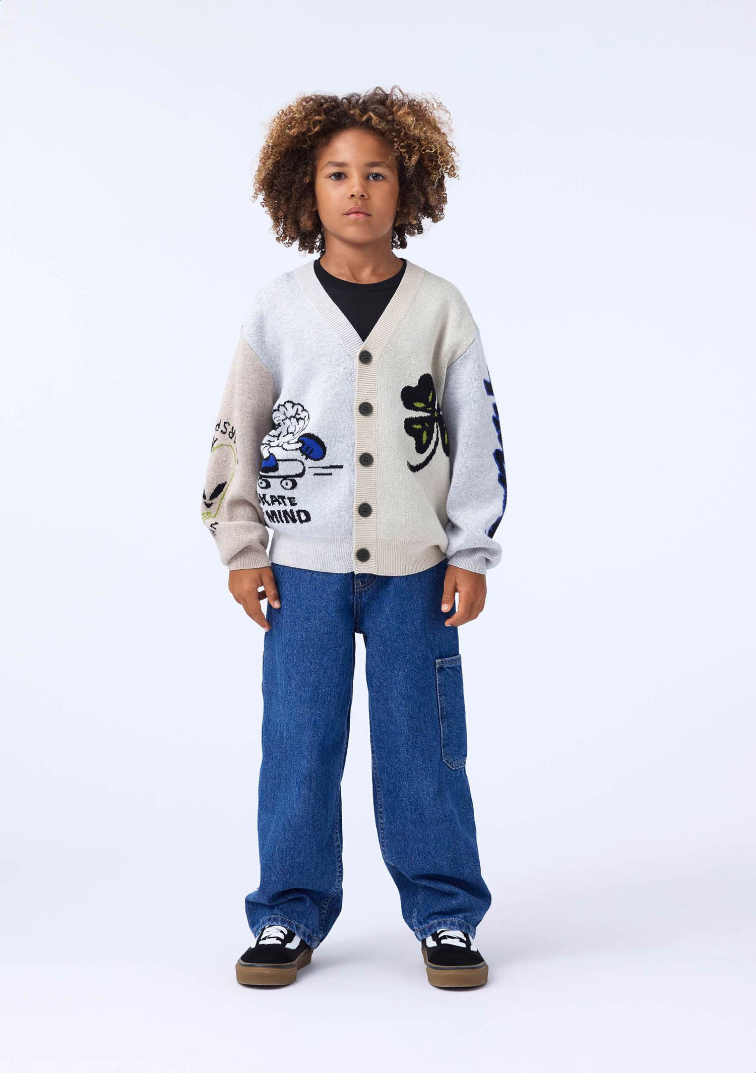小物 ALLEGE mix knit foodie Burt - Neutral Mix - Multicoloured knitted cardiganfor
