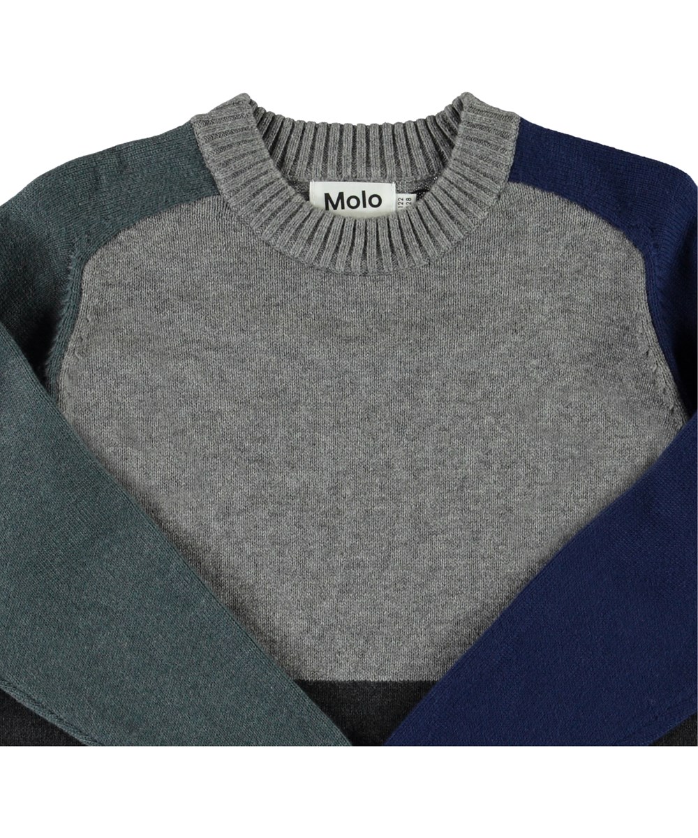 Buzz - Quiet Hues - Colour-blocked knit top