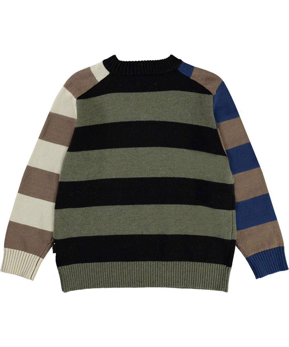 Buzzy - Mixed Stripes - Knit top with wide, multi-coloured stripes 