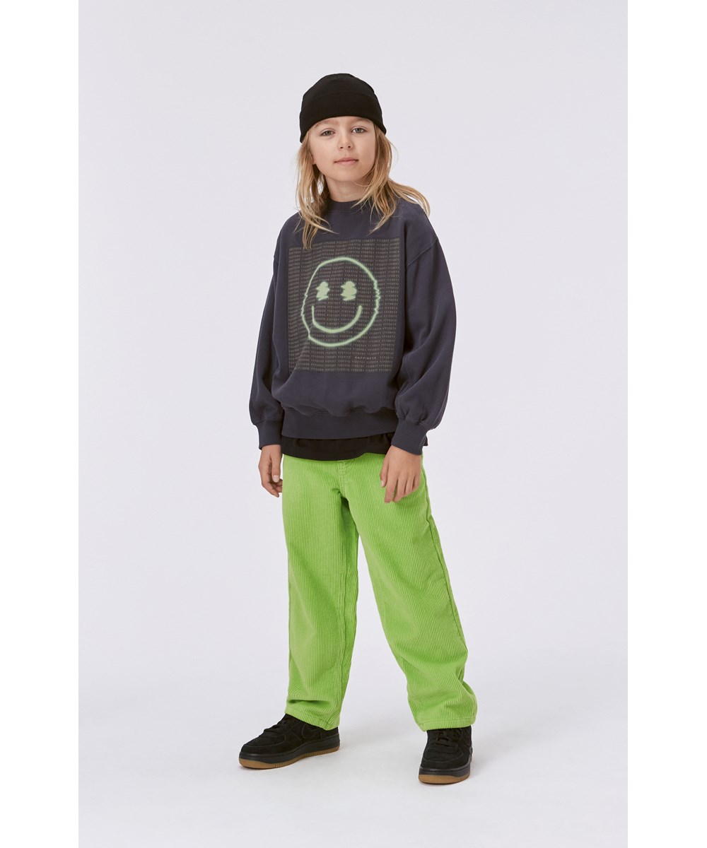 Magni - Dark Sky - Black organic sweatshirt with computer glitch print