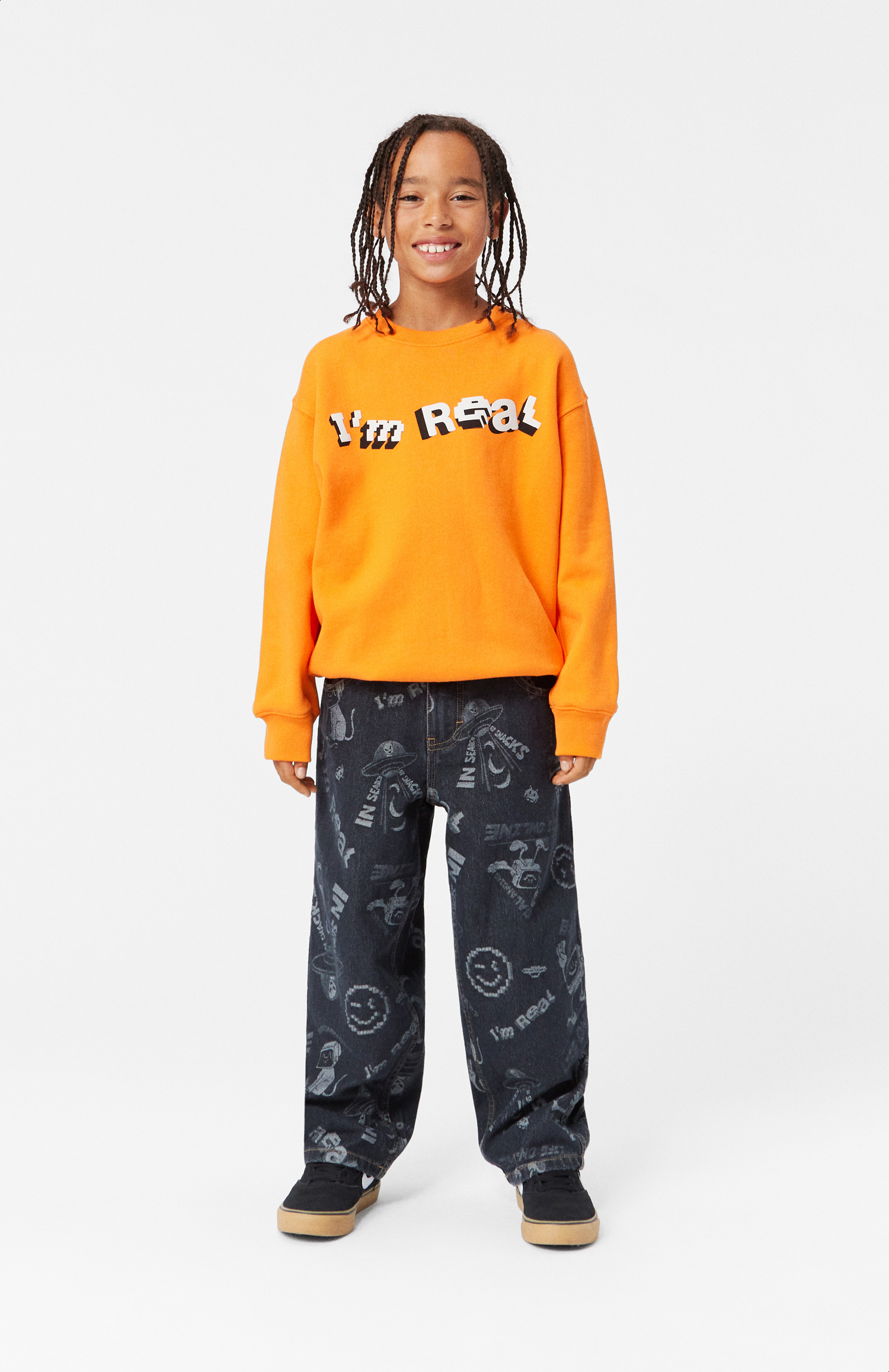 Magni - Fiery - Orange sweatshirt in organic cotton with