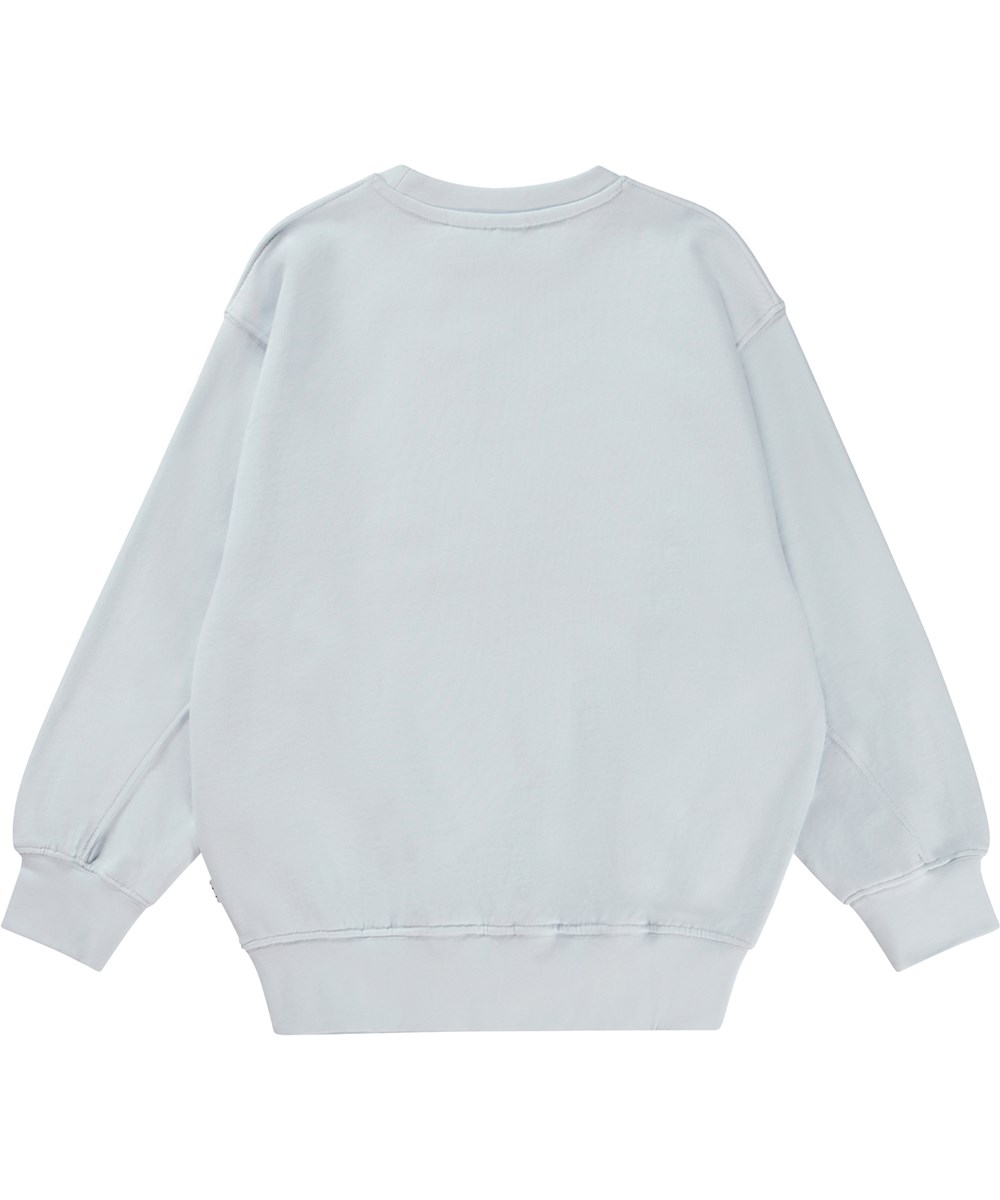 Magni - Iced Blue - Light blue sweatshirt with stay sunny sun embroidery