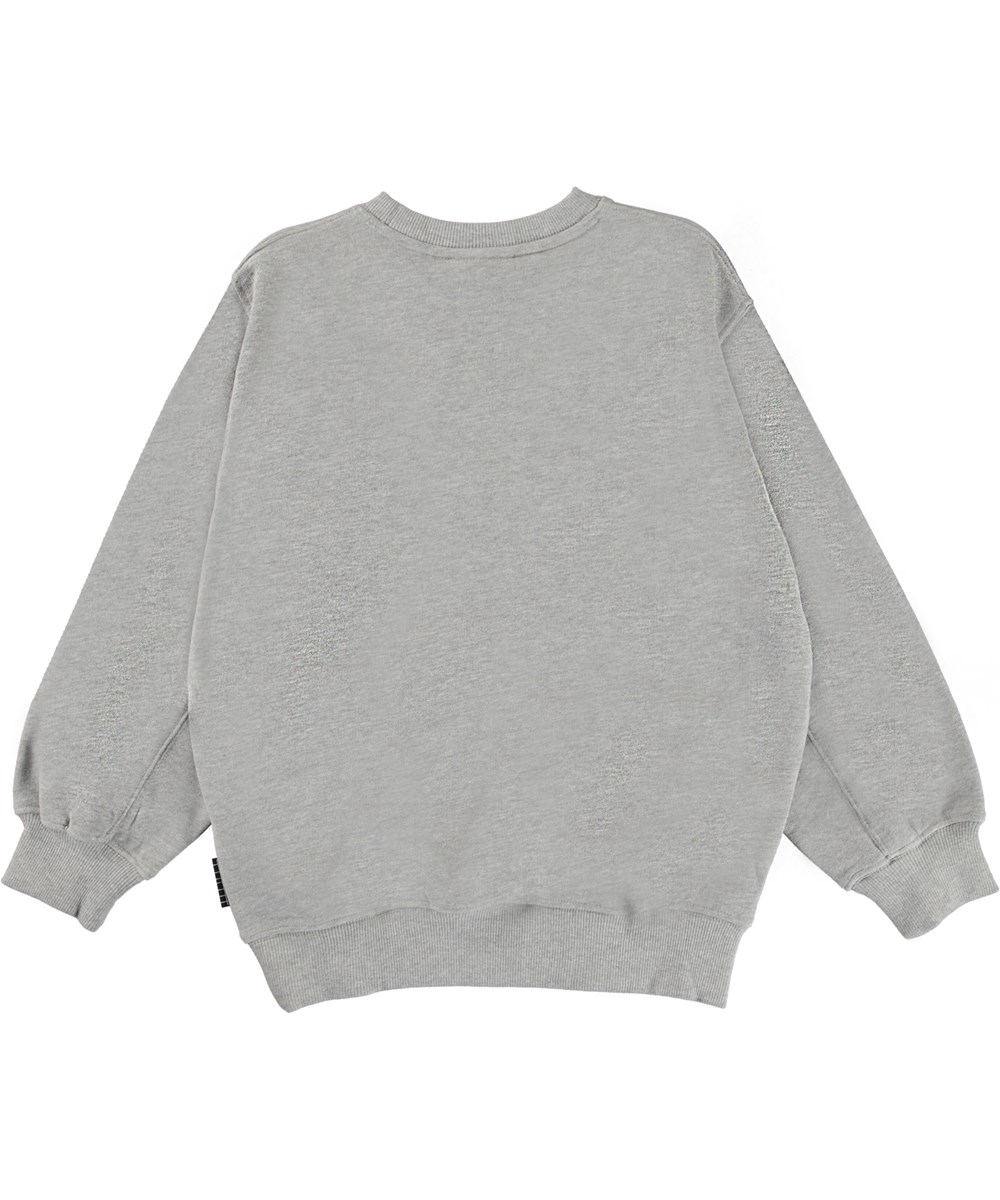 Magni - Grey Melange - Grey sweatshirt with blue universe print