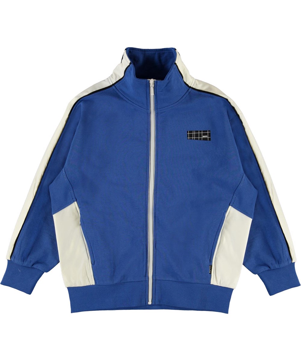 Malio - Cobalt - Blue and white organic track jacket 
