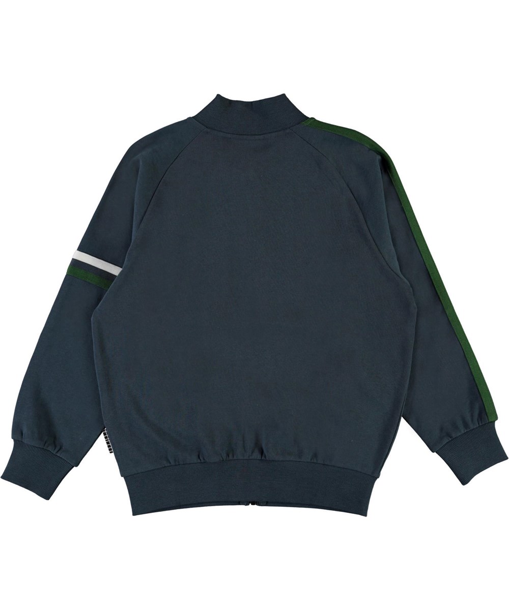 Manco - Summer Night - Blue organic track jacket with stripes 