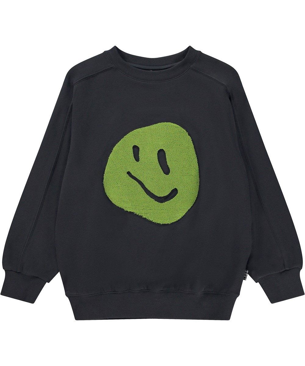 Mar - Black - Black sweatshirt with green artwork