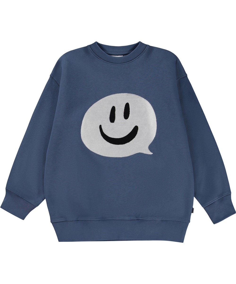 Mar - Moonlight Blue - Blue sweatshirt with speech bubble
