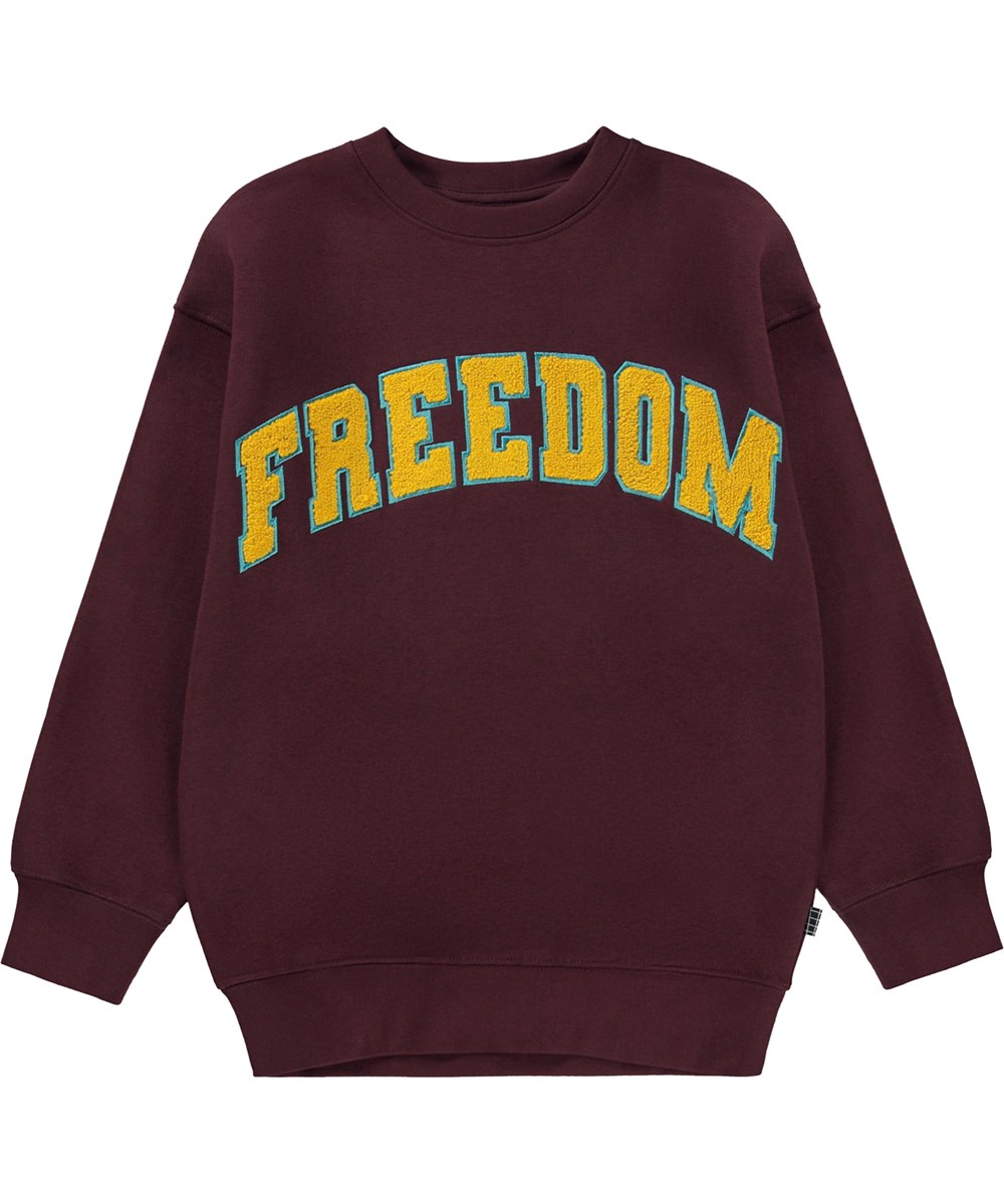 Mar - Sassafras - Bordeaux sweatshirt with FREEDOM embroidery