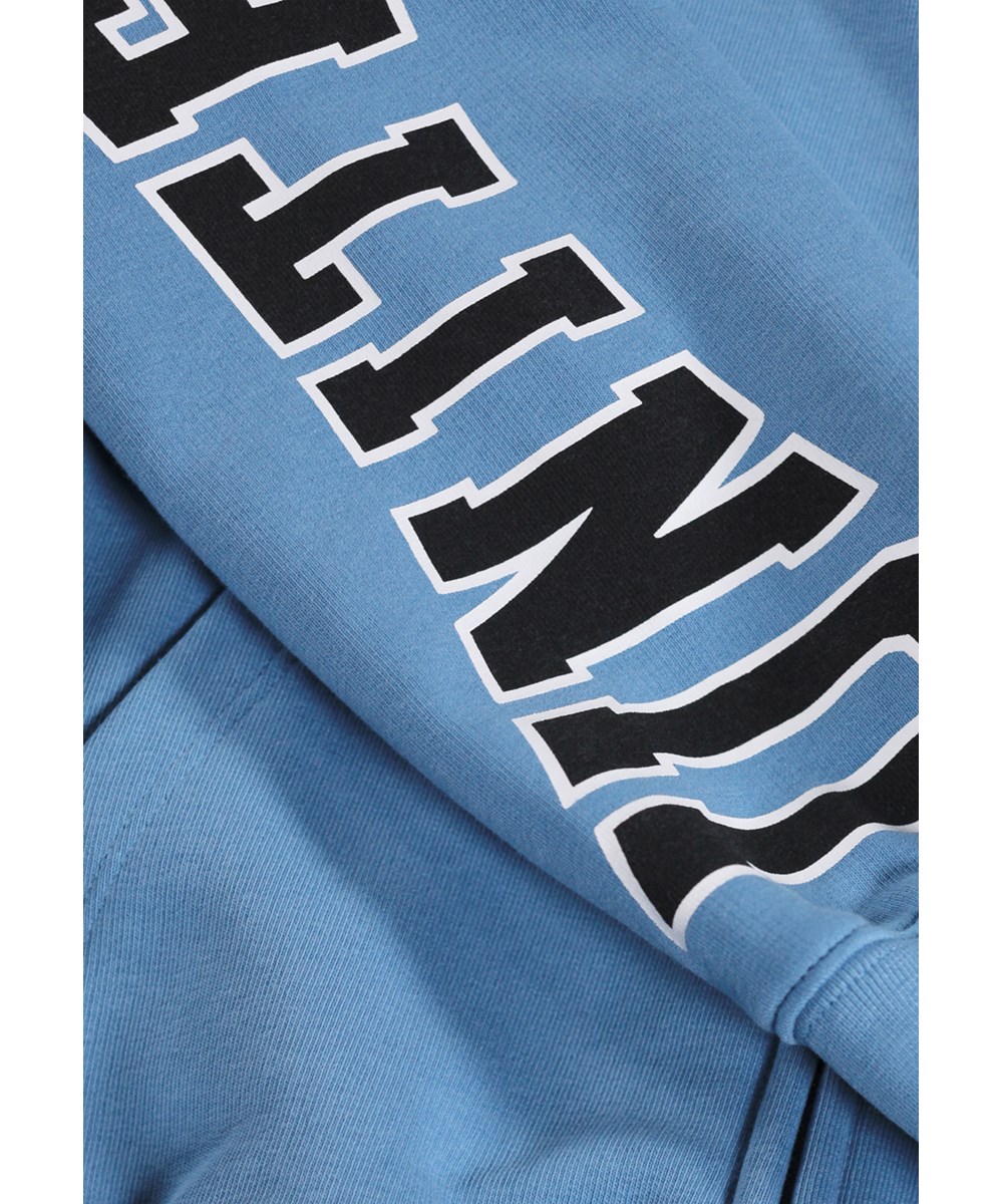 Marley - Blue Tide - Blue hoodie for children made of organic cotton with a print