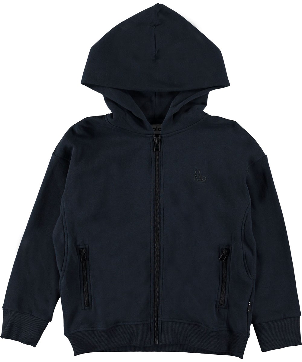 Mash - Carbon - Dark blue hoodie with zipper. 