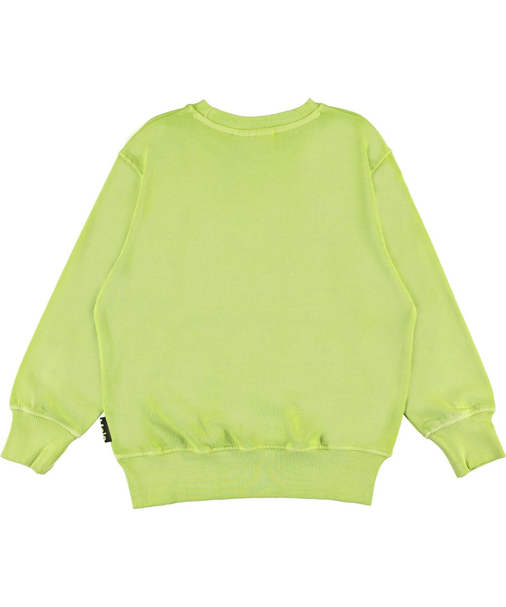 Mattis - Acid Lime - Neon green sweatshirt with interfere