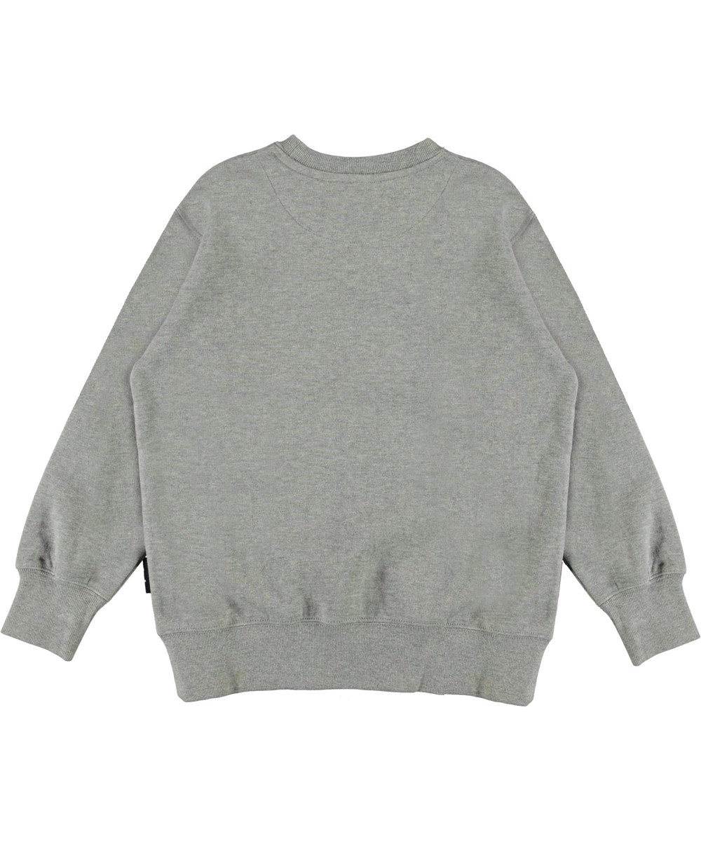 Mattis - Satellite Jam - Grey organic sweatshirt with satellite print