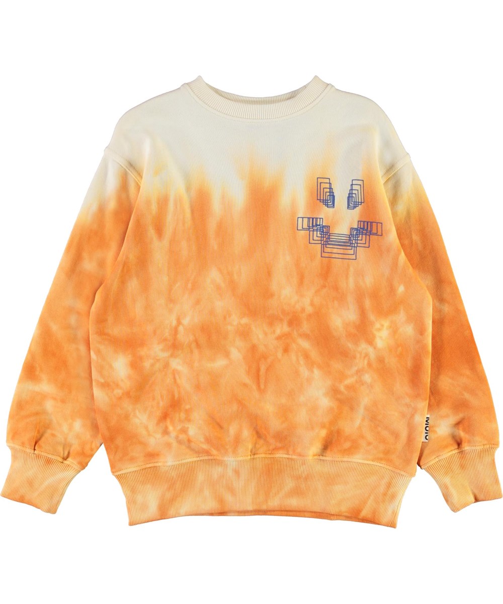 Mattis - Sunset Orange - Orange tie-dye organic sweatshirt