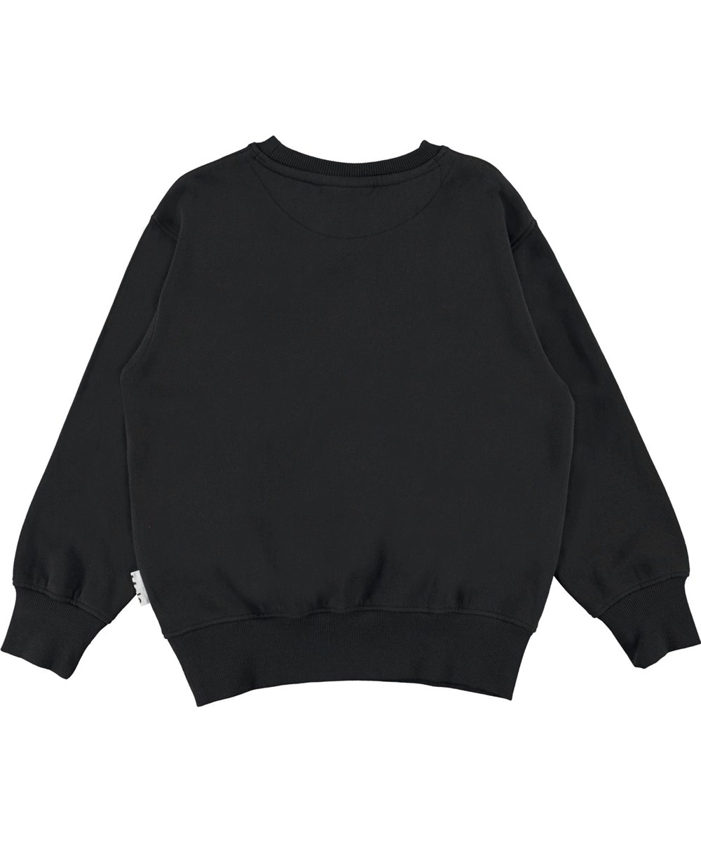 Mattis - Black - Black organic sweatshirt with Earth