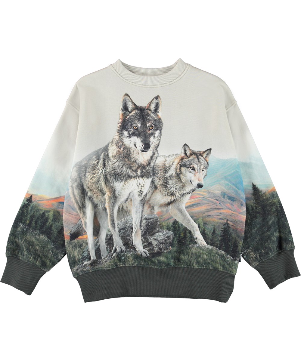 Mattis - Wolf Friends - Organic sweatshirt with print of wolves