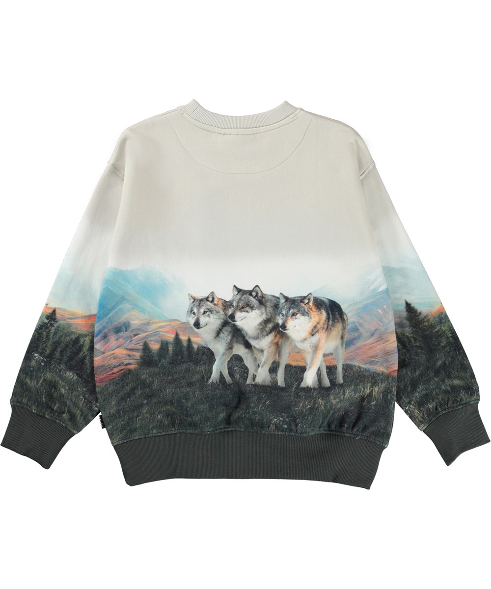 Mattis - Wolf Friends - Organic sweatshirt with print of wolves