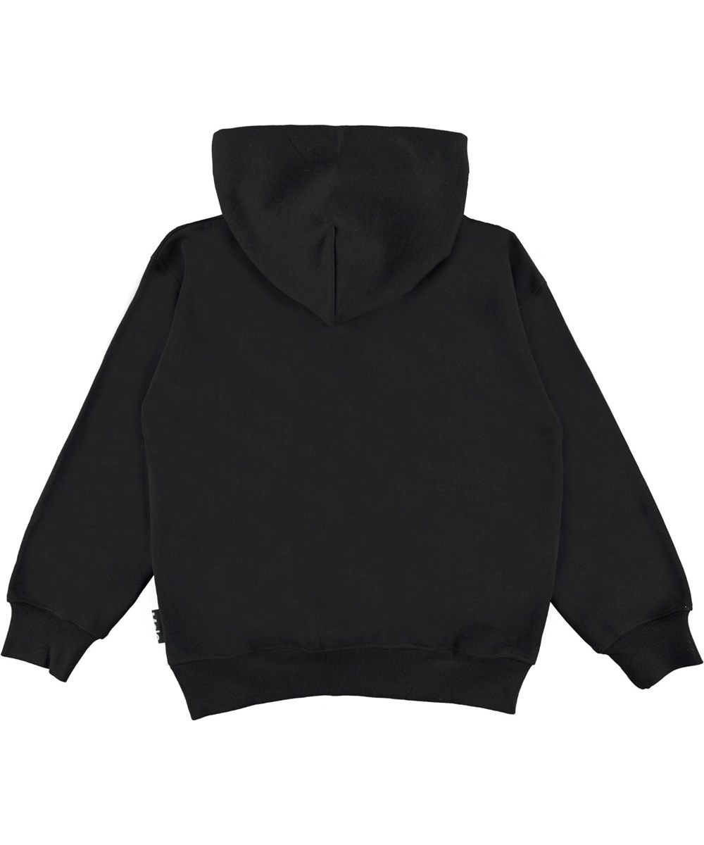 Matt - Black - Black organic hoodie with air water
