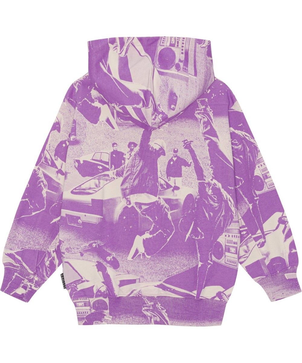Maxx - Street Dance - Purple, organic hoodie with breakdance print