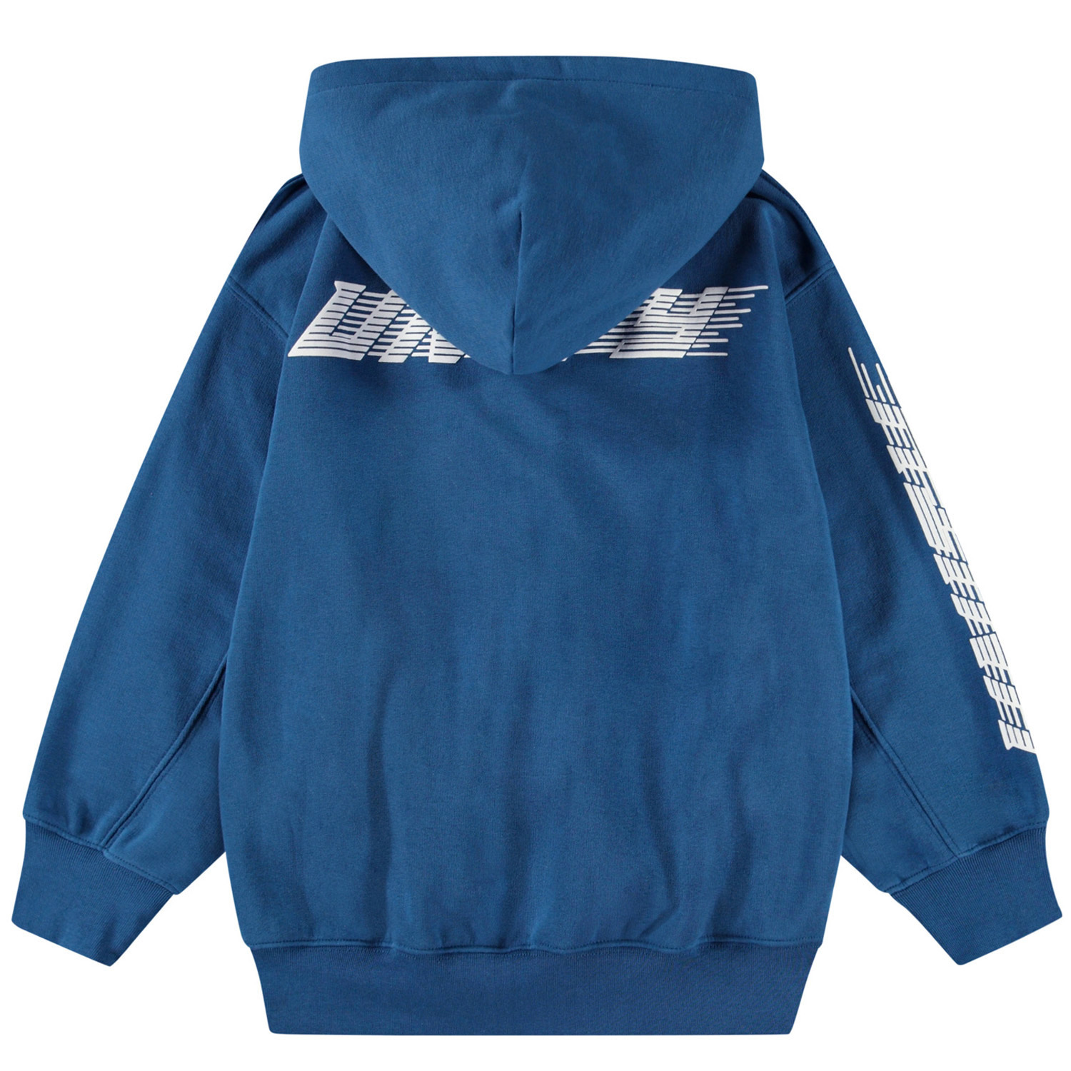 Mazz - Best Blue - Blue hoodie with zip and pouch pocket for