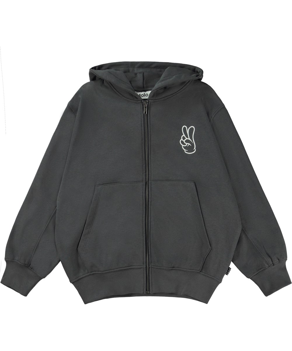 Mazz - Space Grey - Dark grey hoodie with hand signs