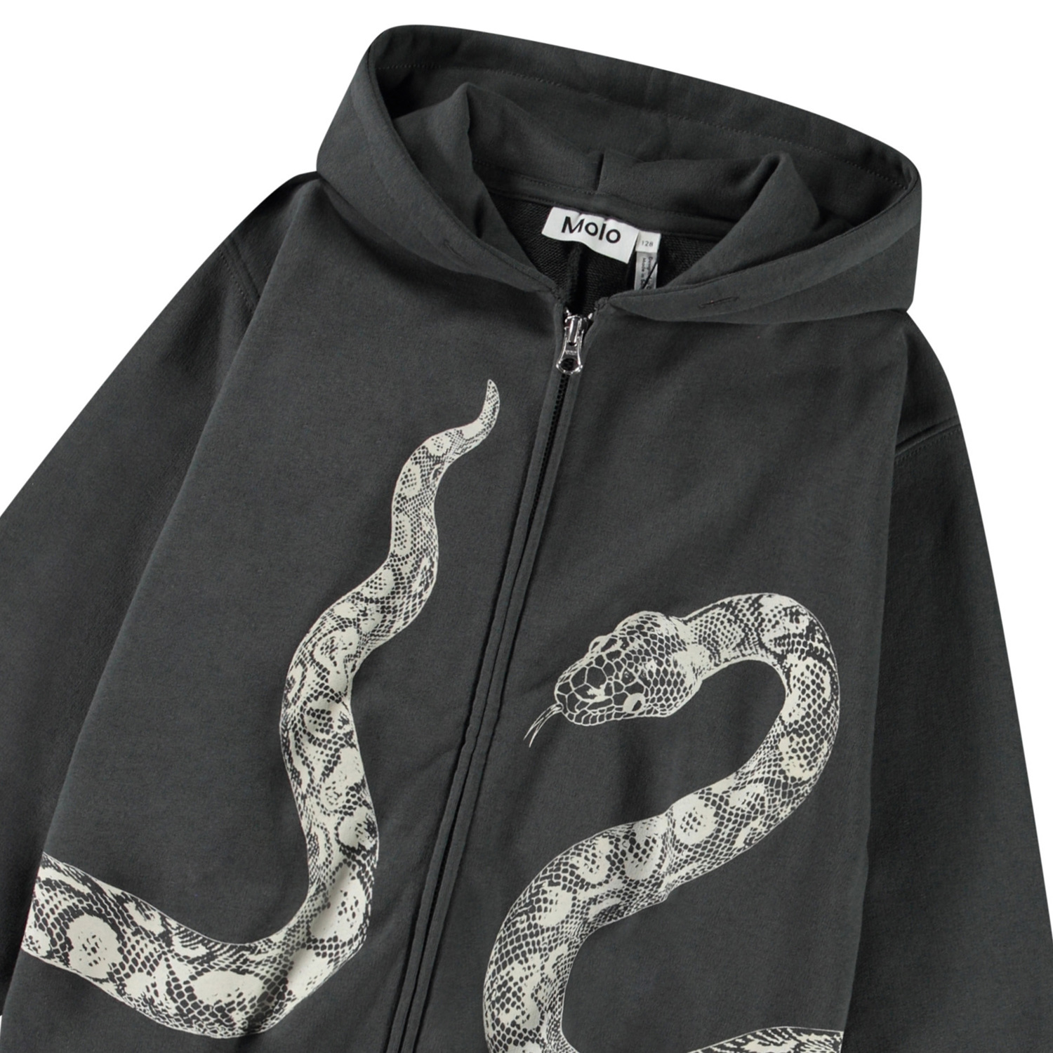 Mazzo Unexplored Dark grey zip-up hoodie for children in soft