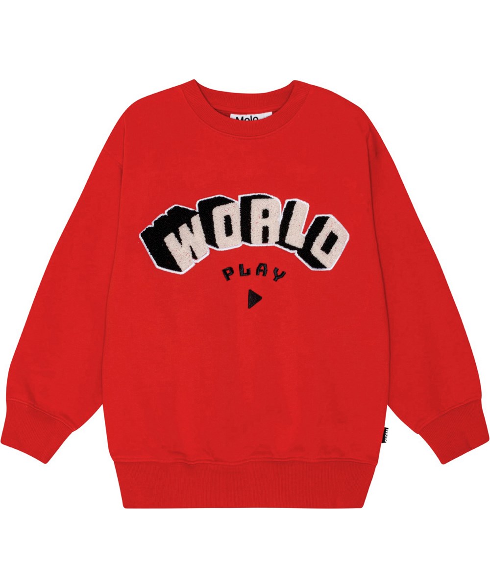 Memphis - Adrenaline Rush - Red tie-dye sweatshirt in organic cotton.