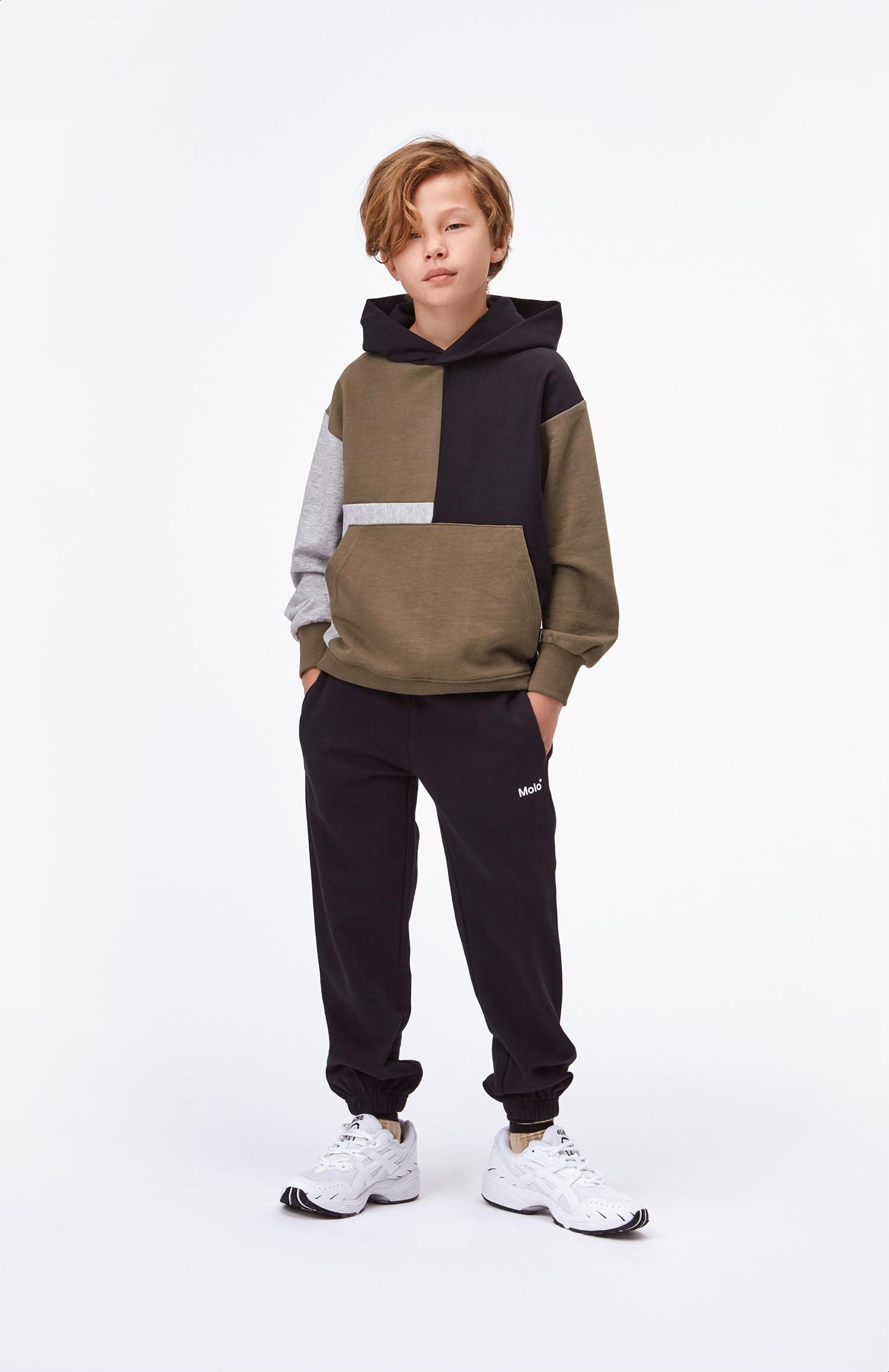 Meqo - Vegetation - Organic hoodie in black, grey and green