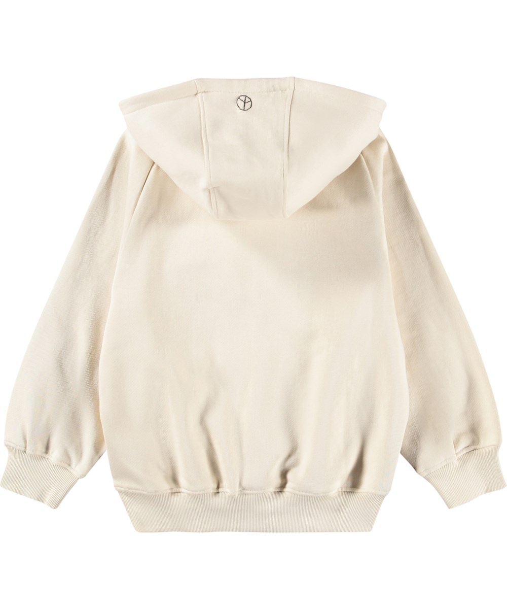 Mic - Summer Sand - Beige hoodie for children made of organic cotton with embroidery