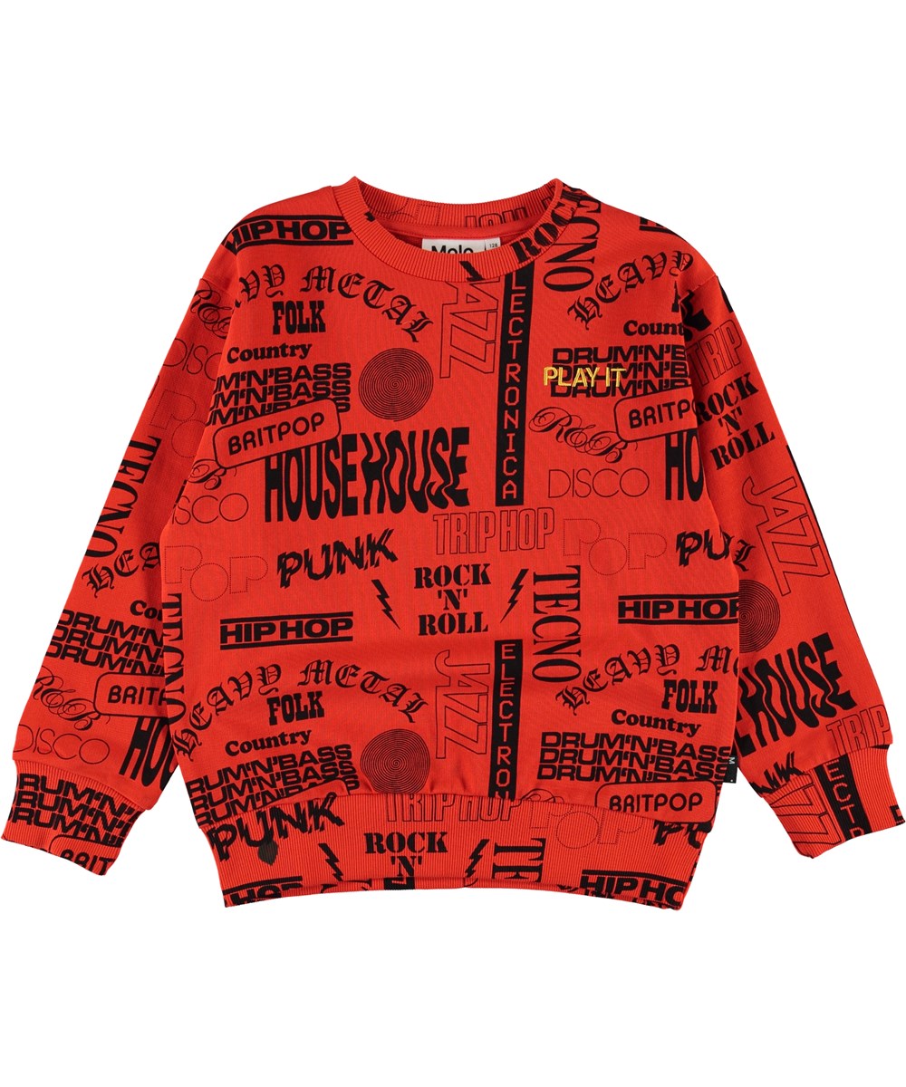 Mik - Music - Red sweatshirt with music print