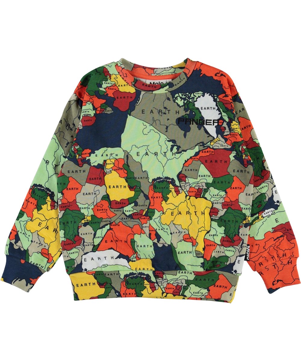 Mik - Pangea Map - Organic pangea sweatshirt with countries