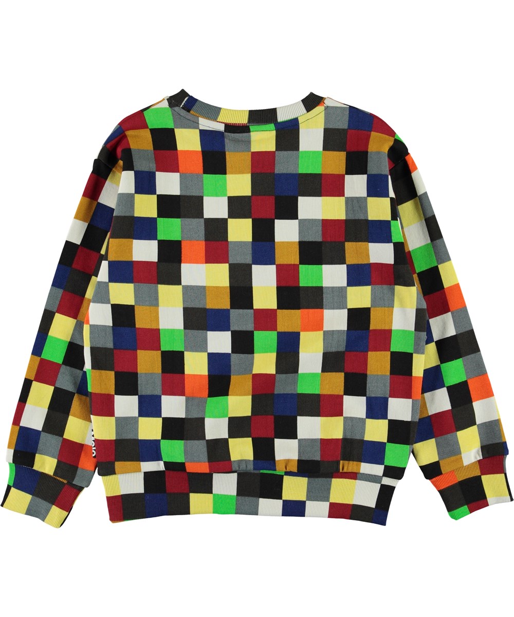 Mik - Pixels - Organic sweatshirt with coloured squares 