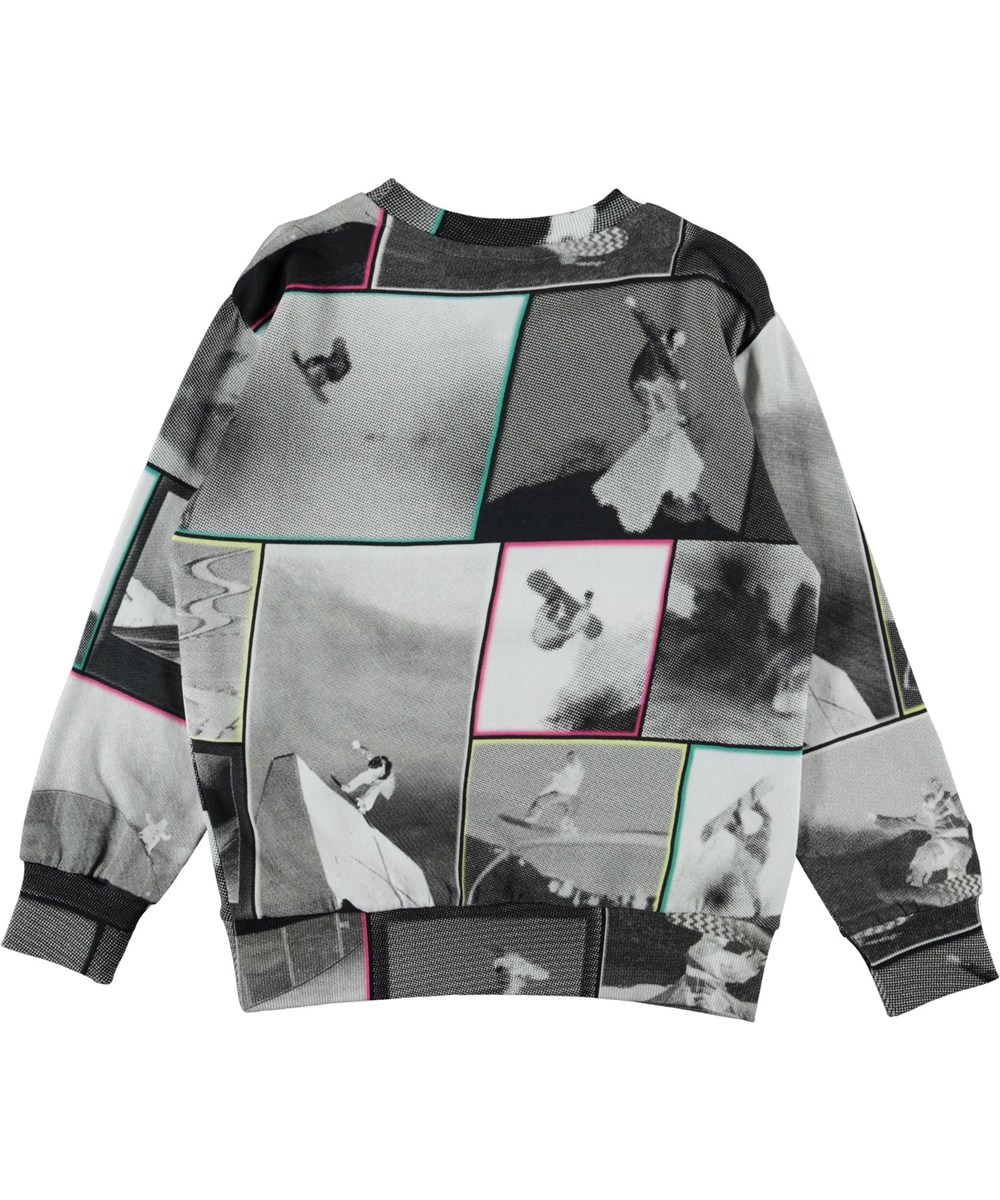 Mik - Snowboarding - Grey organic sweatshirt with snowboarder print 