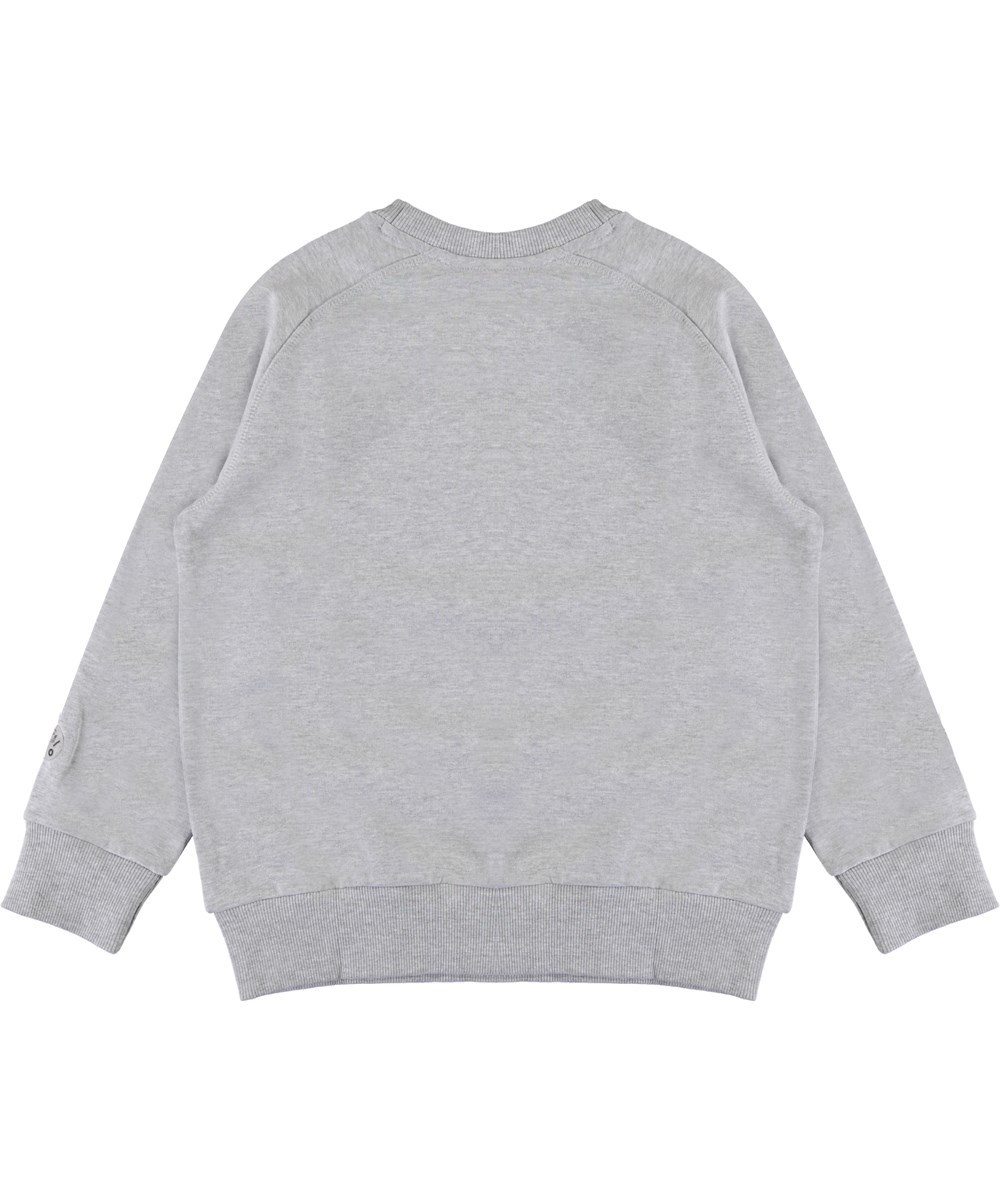 Mike - Light Grey Melange - Grey sweatshirt with team embroidery