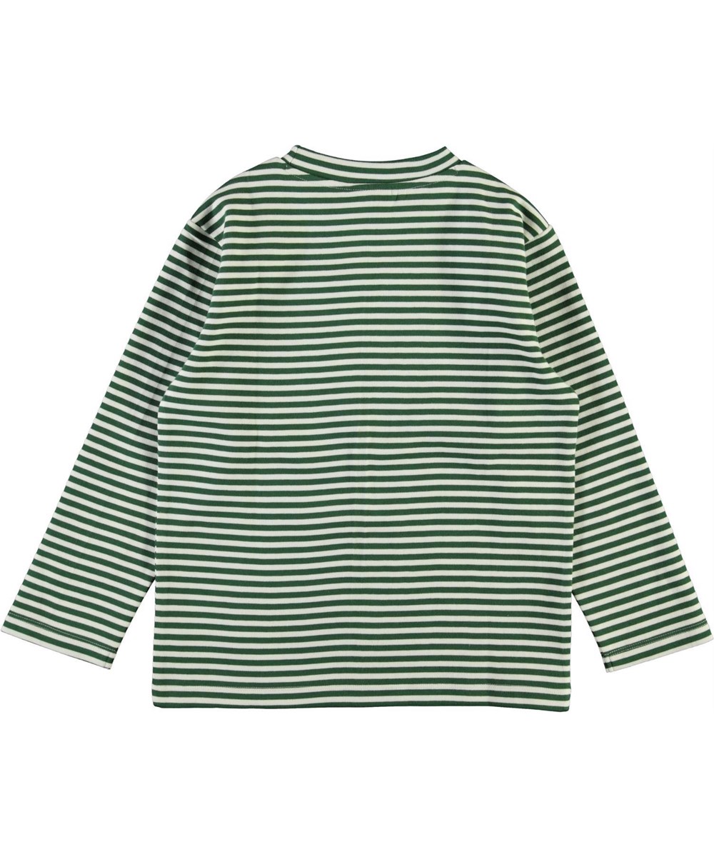 Mikhail - Green Stripe - Green and white striped organic sweatshirt