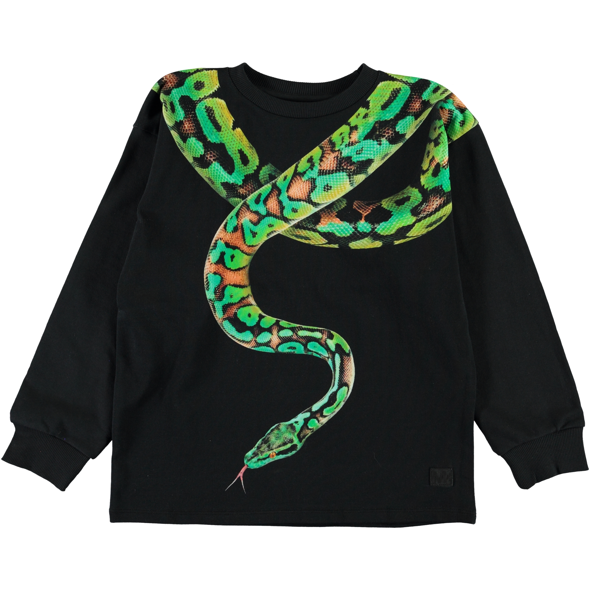 Million - Snake Charmer Green - Black top with snake print - Molo