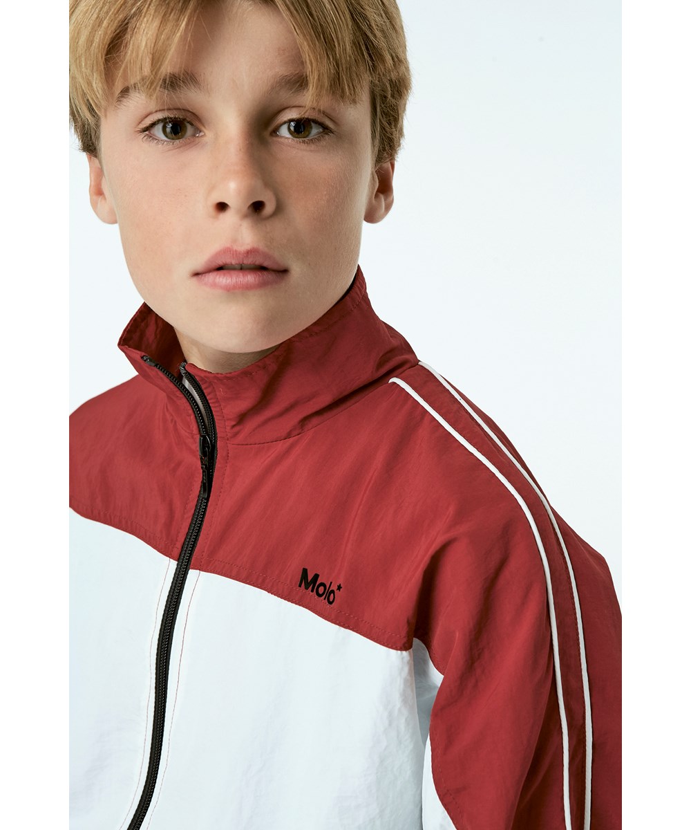 Millum - Dark Red - Red, black and white track jacket