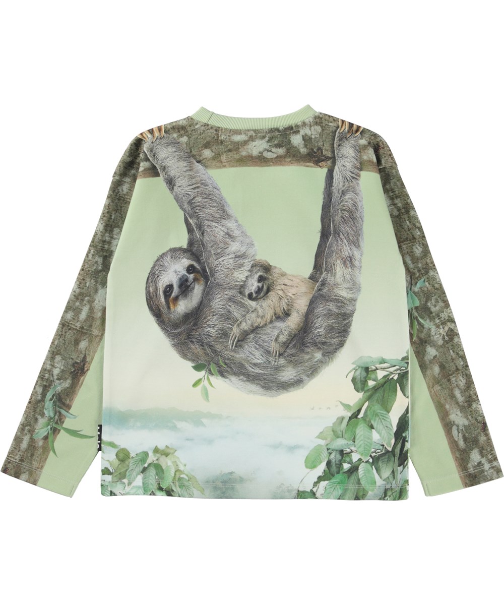 Milou - Sloth Life - Green top with sloth print